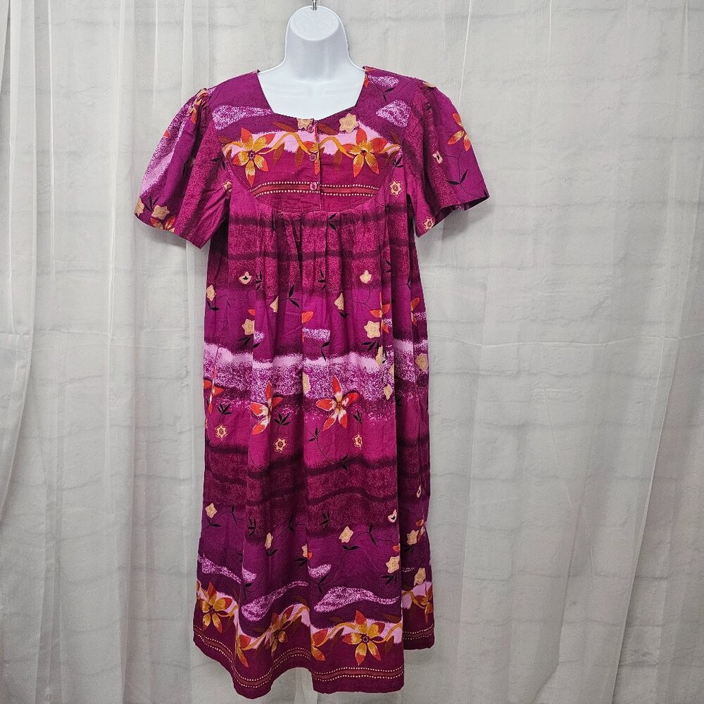 Unbranded Dress Purple Lounge Shift Boho Floral Boho Midi M+